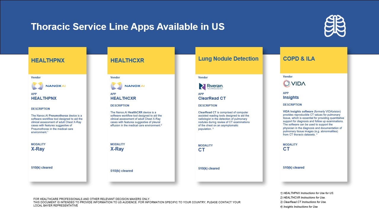 Thoracic Service Line Apps Available in US