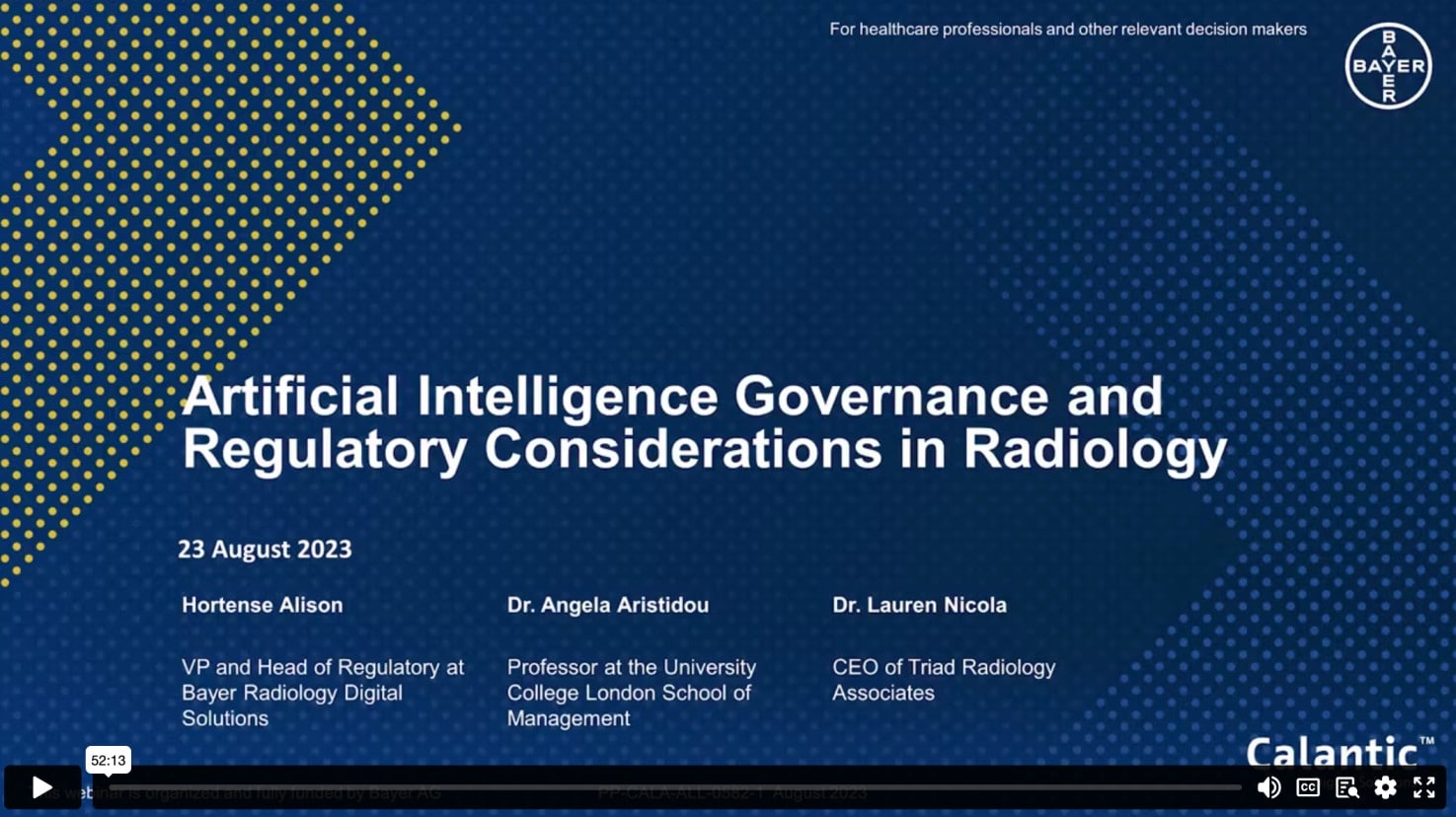 Artificial Intelligence Governance in Radiology and the Considerations for Regulation